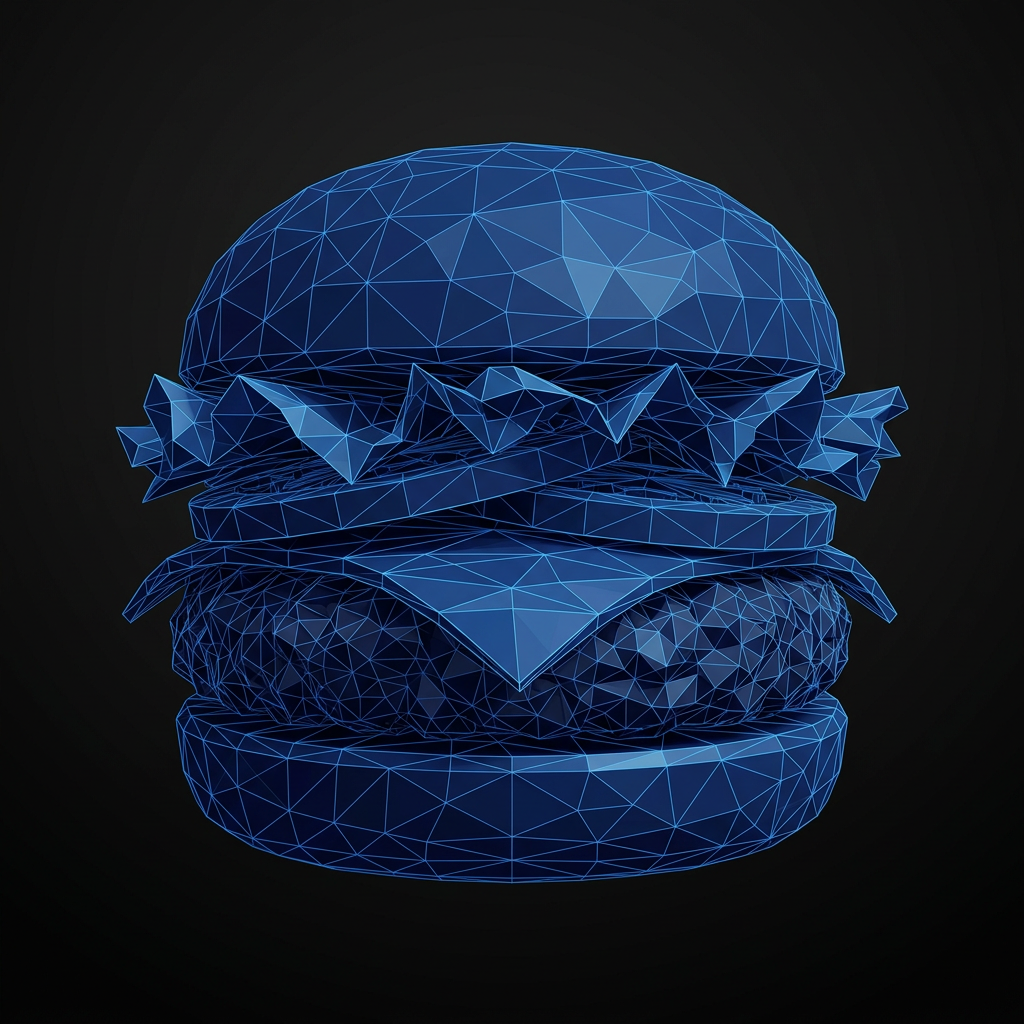 Polygon burger 3D model